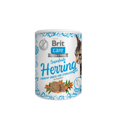 Ласощі для котів Brit Care Cat Snack Superfruits Herring оселедець, 100 г Ласощі для котів Brit Care Cat Snack Superfruits Herring оселедець, 100 г