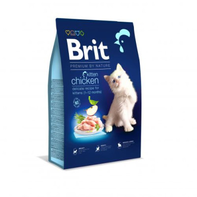 Сухий корм Brit Premium Cat by Nature Kitten для кошенят, з куркою, 8 кг Сухий корм Brit Premium Cat by Nature Kitten для кошенят, з куркою, 8 кг