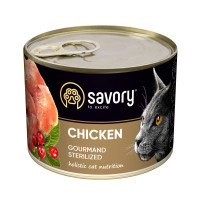 Корм вологий Savory Cat Can Adult Sterilised консерви для стерилізованих котів з куркою 200 г Корм вологий Savory Cat Can Adult Sterilised консерви для стерилізованих котів з куркою 200 г