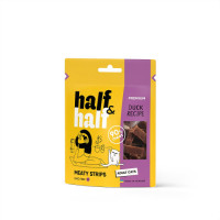 Ласощі для котів Half&Half у формі м'ясних смужечок з качкою, 50 г Ласощі для котів Half&Half у формі м'ясних смужечок з качкою, 50 г