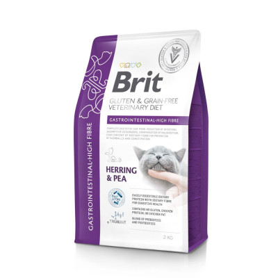 Корм сухий Brit VetDiet Cat Gastrointestinal High Fibre для котів з підвищеним вмістом клітковини з оселедцем 2 кг