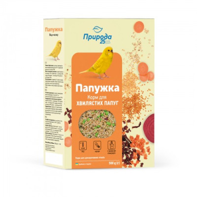 Корм Природа «Папужка. Йод + колор» для хвилястих папуг, 500 г Корм Природа «Папужка. Йод + колор» для хвилястих папуг, 500 г