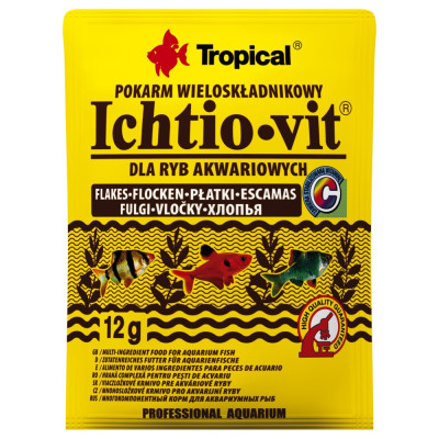 Корм Tropical Ichtio-Vit для всіх акваріумних риб пластівці 12 г Корм Tropical Ichtio-Vit для всіх акваріумних риб пластівці 12 г
