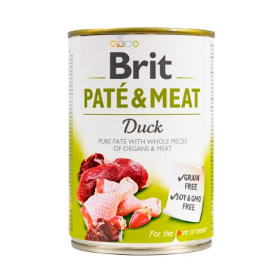 Вологий корм Brit Care Pate & Meat для собак, з качкою, 400 г Вологий корм Brit Care Pate & Meat для собак, з качкою, 400 г