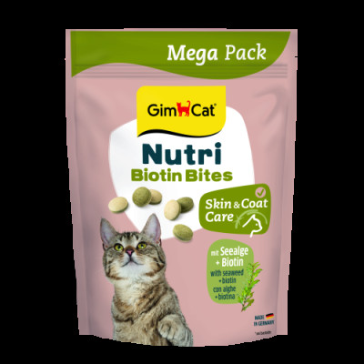Вітаміни GimCat NUTRI BIOTIN BITES  для котів  для покращення стану шерсті та шкіри 425г Вітаміни GimCat NUTRI BIOTIN BITES  для котів  для покращення стану шерсті та шкіри 425г