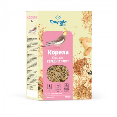 Корм Природа «Корела. Йод» для середніх папуг, 500 г Корм Природа «Корела. Йод» для середніх папуг, 500 г