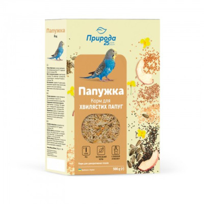 Корм Природа «Папужка. Йод» для хвилястих папуг, 500 г Корм Природа «Папужка. Йод» для хвилястих папуг, 500 г