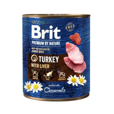 Вологий корм Brit Premium by Nature для собак, індичатина з печінкою, 800 г Вологий корм Brit Premium by Nature для собак, індичатина з печінкою, 800 г