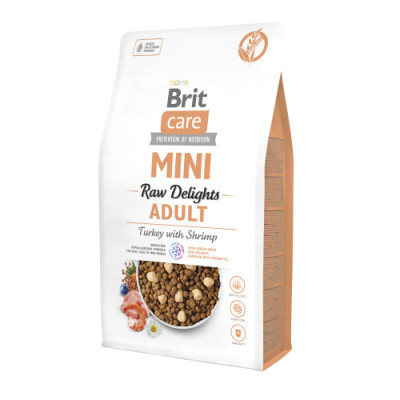 Корм сухий для собак малих порід  Brit Care Mini Raw Delights Turkey with Shrimp індичка з креветками 2 кг