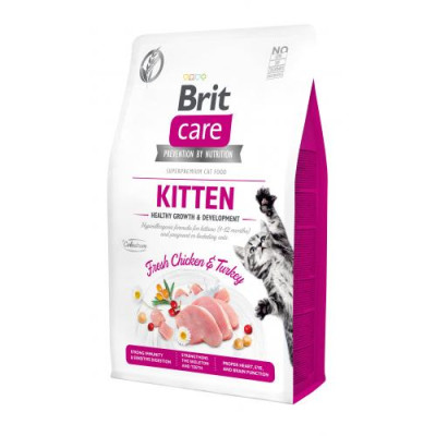 Сухий корм Brit Care Cat GF Kitten HGrowth & Development для кошенят, здорове зростання та розвиток, 2 кг Сухий корм Brit Care Cat GF Kitten HGrowth & Development для кошенят, здорове зростання та розвиток, 2 кг