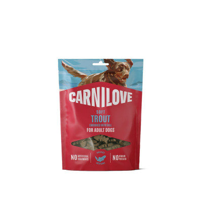Ласощі Carnilove Soft Snack Trout with Dill для собак м'які форель і кріп 200 г Ласощі Carnilove Soft Snack Trout with Dill для собак м'які форель і кріп 200 г