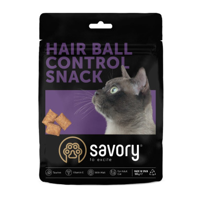 Хрумкі ласощі Savory Cats Snacks Pillows Hair Ball Control для дорослих котів, подушечки для виведення шерсті, 180 г Хрумкі ласощі Savory Cats Snacks Pillows Hair Ball Control для дорослих котів, подушечки для виведення шерсті, 180 г