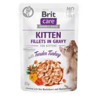 Вологий корм для кошенят Brit Care Kitten Fillets in Gravy Tender Turkey філе в соусі індичка, 85 г Вологий корм для кошенят Brit Care Kitten Fillets in Gravy Tender Turkey філе в соусі індичка, 85 г