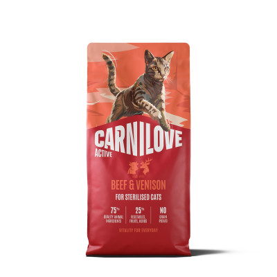 Корм сухий Carnilove Active Beef & Venison Sterilised для стерилізованих котів яловичина та оленина 6 кг Корм сухий Carnilove Active Beef & Venison Sterilised для стерилізованих котів яловичина та оленина 6 кг