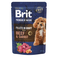 Корм вологий Brit Premium Fillets in Gravy Beef & Carrot для собак малих порід філе в соусі яловичина і морква 85 г Корм вологий Brit Premium Fillets in Gravy Beef & Carrot для собак малих порід філе в соусі яловичина і морква 85 г