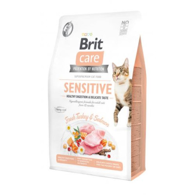 Сухий корм Brit Care Cat GF Sensitive HDigestion & Delicate Taste для котів з чутливим травленням, індичка та лосось, 2 кг Сухий корм Brit Care Cat GF Sensitive HDigestion & Delicate Taste для котів з чутливим травленням, індичка та лосось, 2 кг