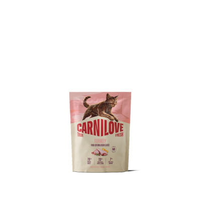 Корм сухий Carnilove True Fresh Turkey Sterilised для стерилізованих котів індичка 400 г Корм сухий Carnilove True Fresh Turkey Sterilised для стерилізованих котів індичка 400 г
