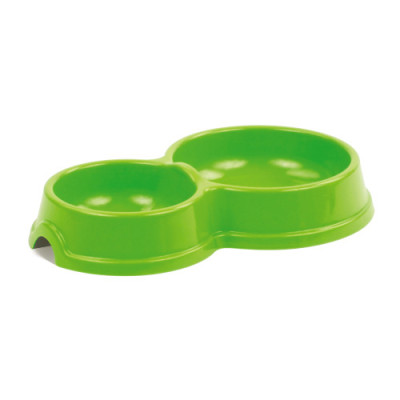 Миска Priroda подвійна №1 для котів 150 мл/270 мл, зелена Миска Priroda подвійна №1 для котів 150 мл/270 мл, зелена