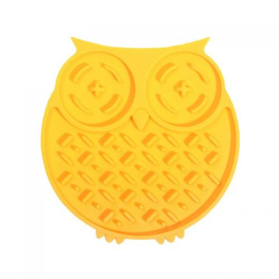 Килимок-годівниця WahoPet licky mat сова силіконовий, жовтий Килимок-годівниця WahoPet licky mat сова силіконовий, жовтий