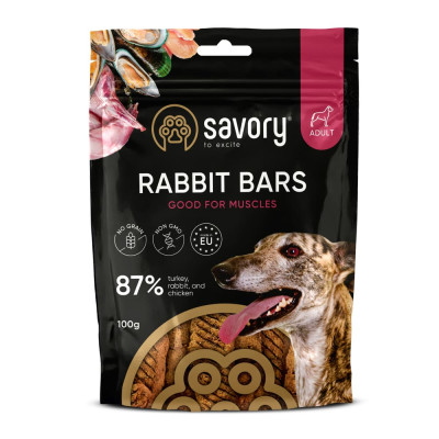 Джерки Savory Bars With Rabbit батончики для собак з кроликом 100 г Джерки Savory Bars With Rabbit батончики для собак з кроликом 100 г