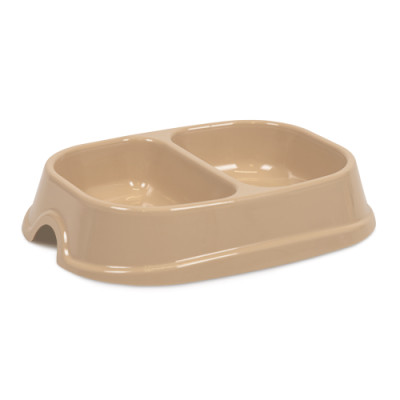 Миска Priroda Модерн №1 Дует для котів пластикова 400 мл світло-бежева Миска Priroda Модерн №1 Дует для котів пластикова 400 мл світло-бежева