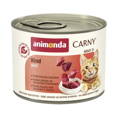 Корм вологий Carny Adult Beef для котів з яловичиною 200 г Корм вологий Carny Adult Beef для котів з яловичиною 200 г
