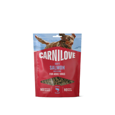 Ласощі Carnilove Soft Snack Salmon with Thyme для собак м'які лосось і чебрець 200 г Ласощі Carnilove Soft Snack Salmon with Thyme для собак м'які лосось і чебрець 200 г