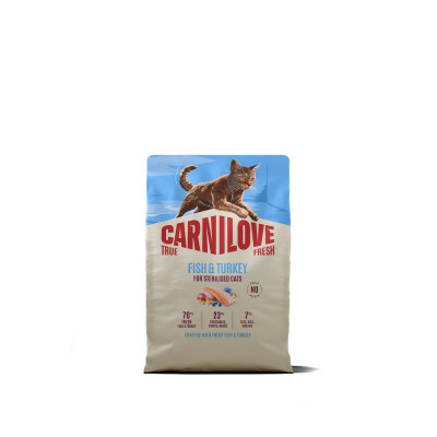 Корм сухий Carnilove True Fresh Fish & Turkey Sterilised для стерилізованих котів риба та індичка 2 кг Корм сухий Carnilove True Fresh Fish & Turkey Sterilised для стерилізованих котів риба та індичка 2 кг
