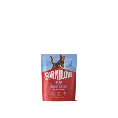 Корм сухий Carnilove Active Salmon & Turkey Sterilised для стерилізованих котів лосось та індичка 400 г Корм сухий Carnilove Active Salmon & Turkey Sterilised для стерилізованих котів лосось та індичка 400 г