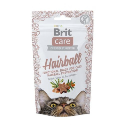 Функціональні ласощі Brit Care Hairball з качкою для котів, 50г Функціональні ласощі Brit Care Hairball з качкою для котів, 50г