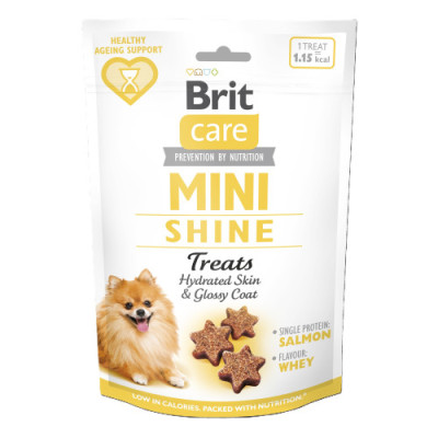 Ласощі Brit Care Mini Treats Shine для собак малих порід, для блиску шерсті, з лососем, 50 г Ласощі Brit Care Mini Treats Shine для собак малих порід, для блиску шерсті, з лососем, 50 г