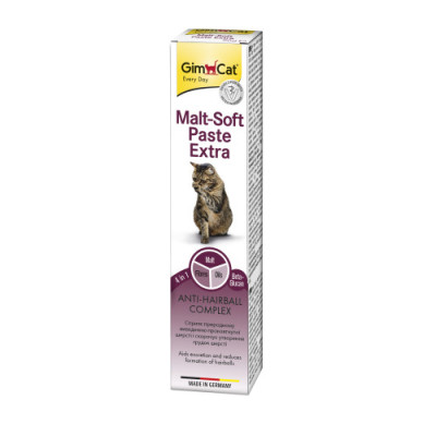Паста GimCat Every Day Malt-Soft Paste Extra для котів, виведення шерсті зі шлунку, 20 г Паста GimCat Every Day Malt-Soft Paste Extra для котів, виведення шерсті зі шлунку, 20 г
