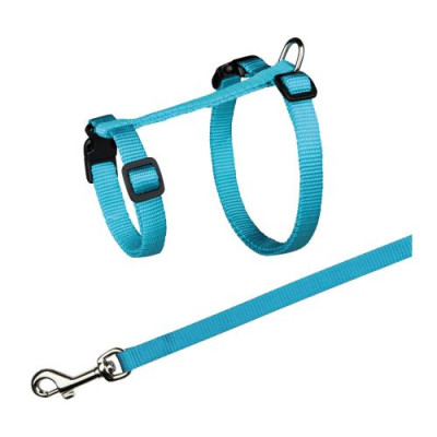 Шлейка з повідцем Trixie для котів, нейлон, 34–57 см/13 мм (кольори в асортименті) Шлейка з повідцем Trixie для котів, нейлон, 34–57 см/13 мм (кольори в асортименті)