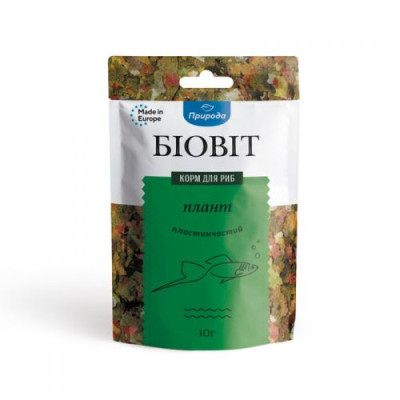 Корм Природа Біовіт «Плант» для травоїдних риб, пластинчатий, 10 г Корм Природа Біовіт «Плант» для травоїдних риб, пластинчатий, 10 г