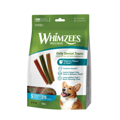 Ласощі Whimzees Stix д/собак у формі паличок S 28 шт Ласощі Whimzees Stix д/собак у формі паличок S 28 шт