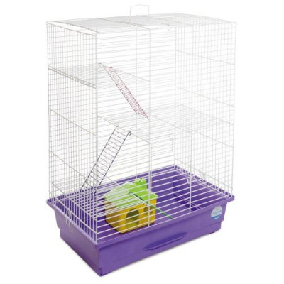Клітка Природа «Нюра» для дрібних декоративних гризунів, з будиночком 44x27x59 см (біла/фіолетова) Клітка Природа «Нюра» для дрібних декоративних гризунів, з будиночком 44x27x59 см (біла/фіолетова)