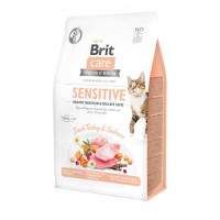 Сухий корм Brit Care Cat GF Sensitive HDigestion & Delicate Taste для котів з чутливим травленням, індичка та лосось, 400 г Сухий корм Brit Care Cat GF Sensitive HDigestion & Delicate Taste для котів з чутливим травленням, індичка та лосось, 400 г