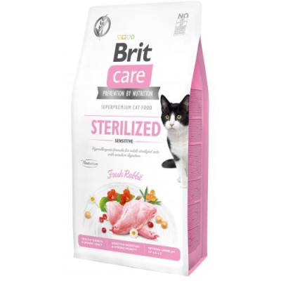 Сухий корм Brit Care Cat GF Sterilized Sensitive для стерилізованих котів з чутливим травленням, з кроликом, 7 кг Сухий корм Brit Care Cat GF Sterilized Sensitive для стерилізованих котів з чутливим травленням, з кроликом, 7 кг