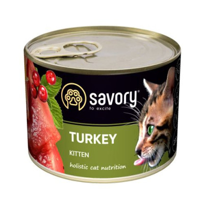 Вологий корм Savory для кошенят, з індичкою, 200 г Вологий корм Savory для кошенят, з індичкою, 200 г