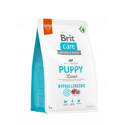Сухий корм Brit Care Dog Hypoallergenic Puppy для цуценят, гіпоалергенний з ягням, 3 кг Сухий корм Brit Care Dog Hypoallergenic Puppy для цуценят, гіпоалергенний з ягням, 3 кг