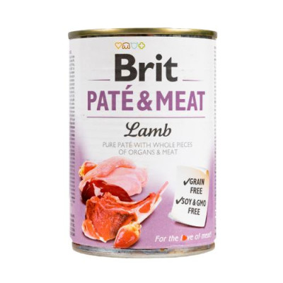 Вологий корм Brit Care Pate & Meat для собак, з ягням, 400 г Вологий корм Brit Care Pate & Meat для собак, з ягням, 400 г