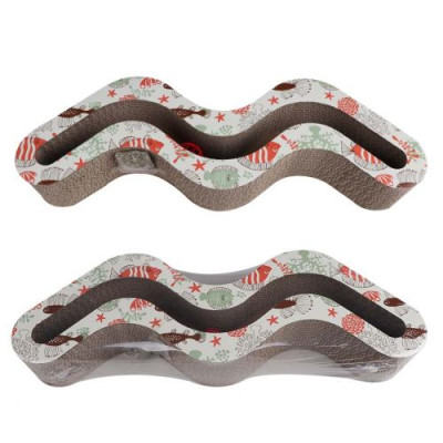 Дряпка Eastland Хвиля з котячою м'ятою для котів, 49,5х15х7 см (картон) Дряпка Eastland Хвиля з котячою м'ятою для котів, 49,5х15х7 см (картон)