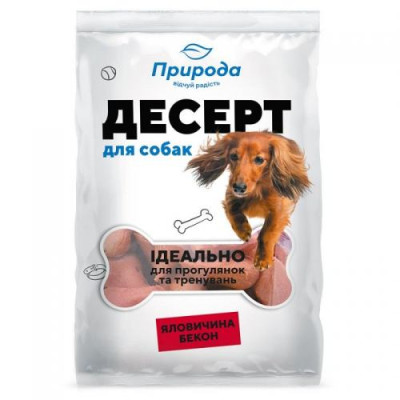 Ласощі Природа Десерт «Яловичина-бекон» для собак, 550 г Ласощі Природа Десерт «Яловичина-бекон» для собак, 550 г