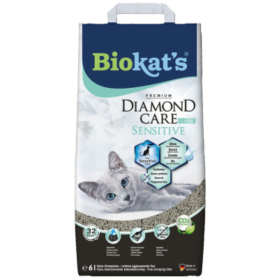 Наповнювач бентонітовий Biokats для котячого туалету Dimond Care Sensitive Classic 6л Наповнювач бентонітовий Biokats для котячого туалету Dimond Care Sensitive Classic 6л