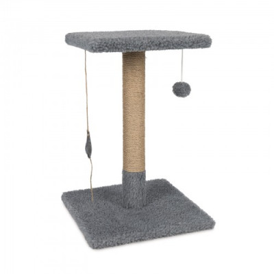 Дряпка Природа Фєлікс джут штучне хутро (баранчик) світло-сірий 36х36х54 см Дряпка Природа Фєлікс джут штучне хутро (баранчик) світло-сірий 36х36х54 см