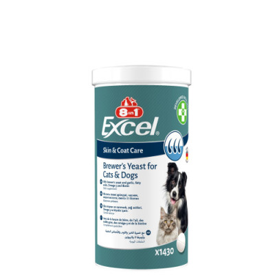Вітаміни 8in1 Excel Brewers Yeast для собак та котів, пивні дріжджі з часником, для шкіри та шерсті, 1430 шт Вітаміни 8in1 Excel Brewers Yeast для собак та котів, пивні дріжджі з часником, для шкіри та шерсті, 1430 шт