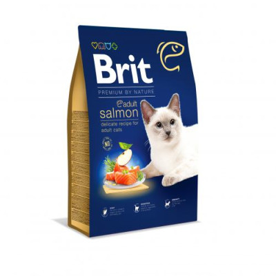 Сухий корм Brit Premium Cat by Nature Adult Salmon для котів, з лососем, 8 кг Сухий корм Brit Premium Cat by Nature Adult Salmon для котів, з лососем, 8 кг