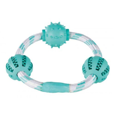Іграшка Trixie Denta Fun Кільце-канат для собак, з м'ячами для чищення зубів, з м'ятою, 20 см (гума) Іграшка Trixie Denta Fun Кільце-канат для собак, з м'ячами для чищення зубів, з м'ятою, 20 см (гума)