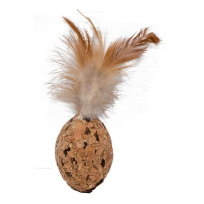 Іграшка Eastland М'яч регбі з мататабі для котів, з натуральної пробки, 6х4.5 см