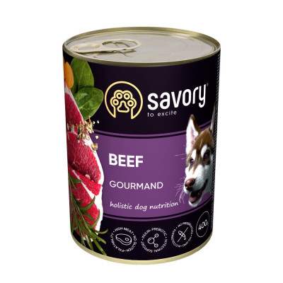 Корм вологий Savory Dog Gourmand Beef паштет для дорослих собак усіх порід з яловичиною 400 г Корм вологий Savory Dog Gourmand Beef паштет для дорослих собак усіх порід з яловичиною 400 г